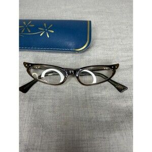 Vintage Victory Cat Eye Frames Women Mid Century Eyeglasses Stars 5 1/4 Retro